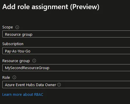 Adding a new role assignment.