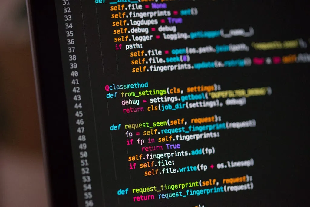 Python code on a laptop screen.